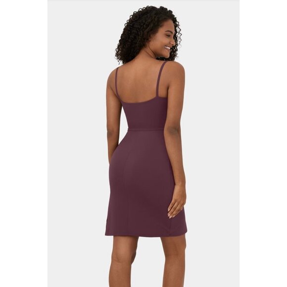 New Halara Spaghetti Strap Corset Dress Sz XS Burgundy Square Neck Backless - Picture 2 of 7